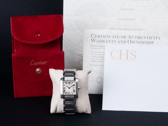 Cartier Tank Francaise Medium Quartz White Roman Dial 2465/W51011Q3